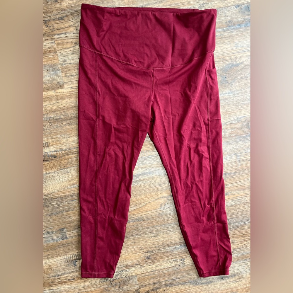 GAP Maternity Recycled Power Full Panel Full Length Leggings XL | red delicious